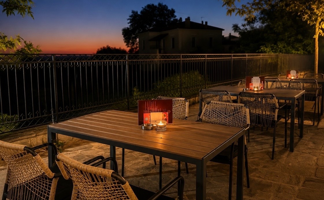 Terrace at sunset