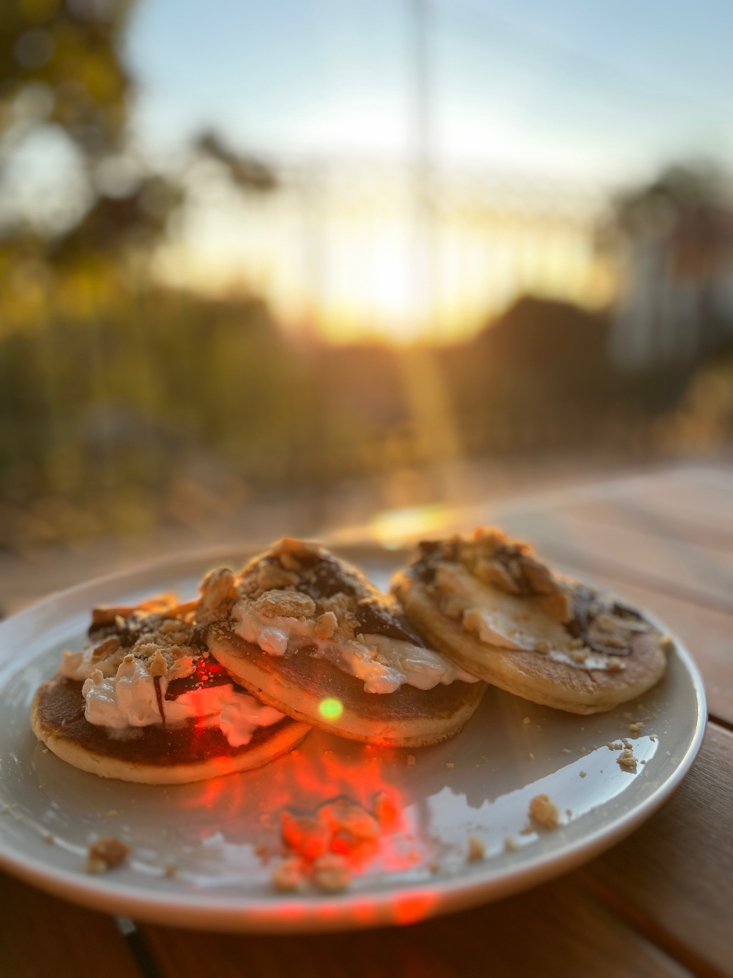 Pancakes at golden hour